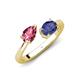 4 - Afra 1.37 ctw Pink Tourmaline Pear Shape (7x5 mm) & Iolite Oval Shape (7x5 mm) Toi Et Moi Engagement Ring 