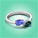 3 - Afra 1.75 ctw Tanzanite Pear Shape (7x5 mm) & London Blue Topaz Oval Shape (7x5 mm) Toi Et Moi Engagement Ring 