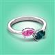 3 - Afra 1.90 ctw Pink Sapphire Pear Shape (7x5 mm) & London Blue Topaz Oval Shape (7x5 mm) Toi Et Moi Engagement Ring 