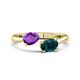 1 - Afra 1.65 ctw Amethyst Pear Shape (7x5 mm) & London Blue Topaz Oval Shape (7x5 mm) Toi Et Moi Engagement Ring 