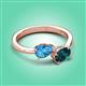 3 - Afra 1.85 ctw Blue Topaz Pear Shape (7x5 mm) & London Blue Topaz Oval Shape (7x5 mm) Toi Et Moi Engagement Ring 