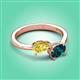 3 - Afra 1.90 ctw Yellow Sapphire Pear Shape (7x5 mm) & London Blue Topaz Oval Shape (7x5 mm) Toi Et Moi Engagement Ring 