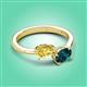 3 - Afra 1.90 ctw Yellow Sapphire Pear Shape (7x5 mm) & London Blue Topaz Oval Shape (7x5 mm) Toi Et Moi Engagement Ring 