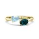 1 - Afra 1.60 ctw Aquamarine Pear Shape (7x5 mm) & London Blue Topaz Oval Shape (7x5 mm) Toi Et Moi Engagement Ring 