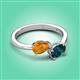 3 - Afra 1.65 ctw Citrine Pear Shape (7x5 mm) & London Blue Topaz Oval Shape (7x5 mm) Toi Et Moi Engagement Ring 