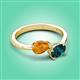 3 - Afra 1.65 ctw Citrine Pear Shape (7x5 mm) & London Blue Topaz Oval Shape (7x5 mm) Toi Et Moi Engagement Ring 