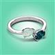 3 - Afra 1.35 ctw Opal Pear Shape (7x5 mm) & London Blue Topaz Oval Shape (7x5 mm) Toi Et Moi Engagement Ring 