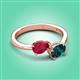 3 - Afra 1.95 ctw Ruby Pear Shape (7x5 mm) & London Blue Topaz Oval Shape (7x5 mm) Toi Et Moi Engagement Ring 