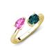 4 - Afra 1.90 ctw Pink Sapphire Pear Shape (7x5 mm) & London Blue Topaz Oval Shape (7x5 mm) Toi Et Moi Engagement Ring 