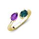 4 - Afra 1.65 ctw Amethyst Pear Shape (7x5 mm) & London Blue Topaz Oval Shape (7x5 mm) Toi Et Moi Engagement Ring 