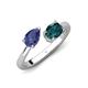 4 - Afra 1.60 ctw Iolite Pear Shape (7x5 mm) & London Blue Topaz Oval Shape (7x5 mm) Toi Et Moi Engagement Ring 