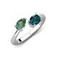 4 - Afra 1.86 ctw Lab Created Alexandrite Pear Shape (7x5 mm) & London Blue Topaz Oval Shape (7x5 mm) Toi Et Moi Engagement Ring 