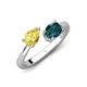 4 - Afra 1.90 ctw Yellow Sapphire Pear Shape (7x5 mm) & London Blue Topaz Oval Shape (7x5 mm) Toi Et Moi Engagement Ring 