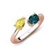 4 - Afra 1.90 ctw Yellow Sapphire Pear Shape (7x5 mm) & London Blue Topaz Oval Shape (7x5 mm) Toi Et Moi Engagement Ring 