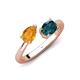 4 - Afra 1.65 ctw Citrine Pear Shape (7x5 mm) & London Blue Topaz Oval Shape (7x5 mm) Toi Et Moi Engagement Ring 