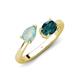 4 - Afra 1.35 ctw Opal Pear Shape (7x5 mm) & London Blue Topaz Oval Shape (7x5 mm) Toi Et Moi Engagement Ring 