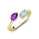 4 - Afra 1.15 ctw Amethyst Pear Shape (7x5 mm) & Opal Oval Shape (7x5 mm) Toi Et Moi Engagement Ring 