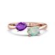 1 - Afra 1.15 ctw Amethyst Pear Shape (7x5 mm) & Opal Oval Shape (7x5 mm) Toi Et Moi Engagement Ring 