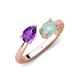 4 - Afra 1.15 ctw Amethyst Pear Shape (7x5 mm) & Opal Oval Shape (7x5 mm) Toi Et Moi Engagement Ring 