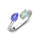 4 - Afra 1.25 ctw Tanzanite Pear Shape (7x5 mm) & Opal Oval Shape (7x5 mm) Toi Et Moi Engagement Ring 