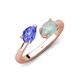 4 - Afra 1.25 ctw Tanzanite Pear Shape (7x5 mm) & Opal Oval Shape (7x5 mm) Toi Et Moi Engagement Ring 