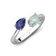 4 - Afra 1.10 ctw Iolite Pear Shape (7x5 mm) & Opal Oval Shape (7x5 mm) Toi Et Moi Engagement Ring 