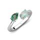4 - Afra 1.36 ctw Lab Created Alexandrite Pear Shape (7x5 mm) & Opal Oval Shape (7x5 mm) Toi Et Moi Engagement Ring 