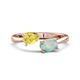 1 - Afra 1.40 ctw Yellow Sapphire Pear Shape (7x5 mm) & Opal Oval Shape (7x5 mm) Toi Et Moi Engagement Ring 