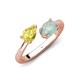 4 - Afra 1.40 ctw Yellow Sapphire Pear Shape (7x5 mm) & Opal Oval Shape (7x5 mm) Toi Et Moi Engagement Ring 