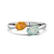 1 - Afra 1.15 ctw Citrine Pear Shape (7x5 mm) & Opal Oval Shape (7x5 mm) Toi Et Moi Engagement Ring 