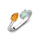 4 - Afra 1.15 ctw Citrine Pear Shape (7x5 mm) & Opal Oval Shape (7x5 mm) Toi Et Moi Engagement Ring 