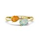 1 - Afra 1.15 ctw Citrine Pear Shape (7x5 mm) & Opal Oval Shape (7x5 mm) Toi Et Moi Engagement Ring 