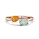 1 - Afra 1.15 ctw Citrine Pear Shape (7x5 mm) & Opal Oval Shape (7x5 mm) Toi Et Moi Engagement Ring 