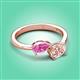 3 - Afra 1.65 ctw Pink Sapphire Pear Shape (7x5 mm) & Morganite Oval Shape (7x5 mm) Toi Et Moi Engagement Ring 