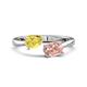 1 - Afra 1.65 ctw Yellow Sapphire Pear Shape (7x5 mm) & Morganite Oval Shape (7x5 mm) Toi Et Moi Engagement Ring 