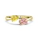 1 - Afra 1.65 ctw Yellow Sapphire Pear Shape (7x5 mm) & Morganite Oval Shape (7x5 mm) Toi Et Moi Engagement Ring 