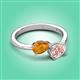 3 - Afra 1.40 ctw Citrine Pear Shape (7x5 mm) & Morganite Oval Shape (7x5 mm) Toi Et Moi Engagement Ring 