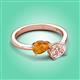 3 - Afra 1.40 ctw Citrine Pear Shape (7x5 mm) & Morganite Oval Shape (7x5 mm) Toi Et Moi Engagement Ring 