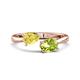 1 - Afra 1.80 ctw Yellow Sapphire Pear Shape (7x5 mm) & Peridot Oval Shape (7x5 mm) Toi Et Moi Engagement Ring 