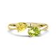 1 - Afra 1.80 ctw Yellow Sapphire Pear Shape (7x5 mm) & Peridot Oval Shape (7x5 mm) Toi Et Moi Engagement Ring 