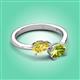 3 - Afra 1.80 ctw Yellow Sapphire Pear Shape (7x5 mm) & Peridot Oval Shape (7x5 mm) Toi Et Moi Engagement Ring 