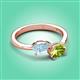 3 - Afra 1.50 ctw Aquamarine Pear Shape (7x5 mm) & Peridot Oval Shape (7x5 mm) Toi Et Moi Engagement Ring 