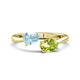 1 - Afra 1.50 ctw Aquamarine Pear Shape (7x5 mm) & Peridot Oval Shape (7x5 mm) Toi Et Moi Engagement Ring 