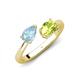 4 - Afra 1.50 ctw Aquamarine Pear Shape (7x5 mm) & Peridot Oval Shape (7x5 mm) Toi Et Moi Engagement Ring 