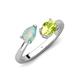 4 - Afra 1.25 ctw Opal Pear Shape (7x5 mm) & Peridot Oval Shape (7x5 mm) Toi Et Moi Engagement Ring 