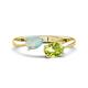 1 - Afra 1.25 ctw Opal Pear Shape (7x5 mm) & Peridot Oval Shape (7x5 mm) Toi Et Moi Engagement Ring 