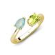 4 - Afra 1.25 ctw Opal Pear Shape (7x5 mm) & Peridot Oval Shape (7x5 mm) Toi Et Moi Engagement Ring 