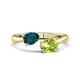 1 - Afra 1.75 ctw London Blue Topaz Pear Shape (7x5 mm) & Peridot Oval Shape (7x5 mm) Toi Et Moi Engagement Ring 