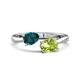 1 - Afra 1.75 ctw London Blue Topaz Pear Shape (7x5 mm) & Peridot Oval Shape (7x5 mm) Toi Et Moi Engagement Ring 