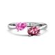 1 - Afra 1.75 ctw Pink Sapphire Pear Shape (7x5 mm) & Pink Tourmaline Oval Shape (7x5 mm) Toi Et Moi Engagement Ring 